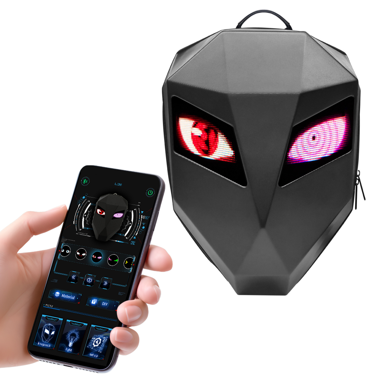 LED Backpack with Glowing Sharingan Eye Display